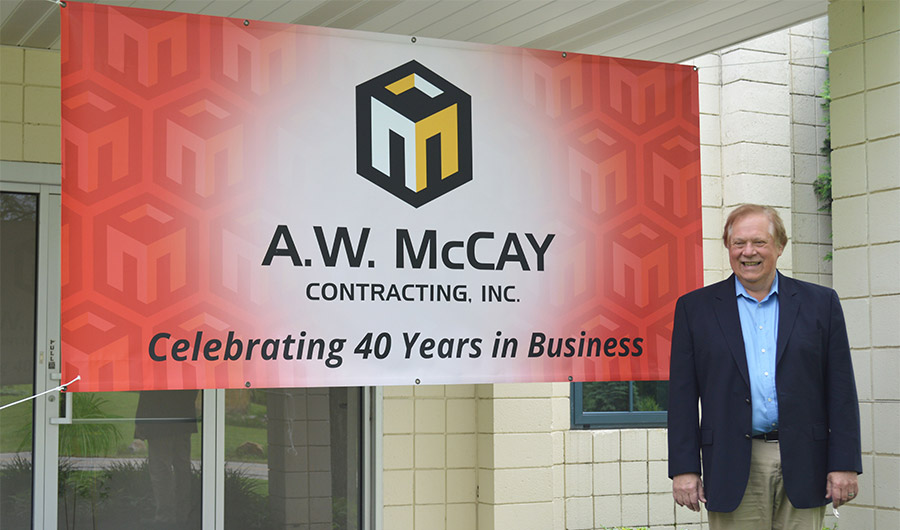 Gus McCay of McCay Contracting celebrating 40 years in business